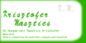 krisztofer masztics business card